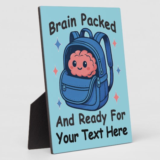 かわいい学校に戻るカスタマイズ可能な「Brain Ready」 フォトプラーク (側面)
