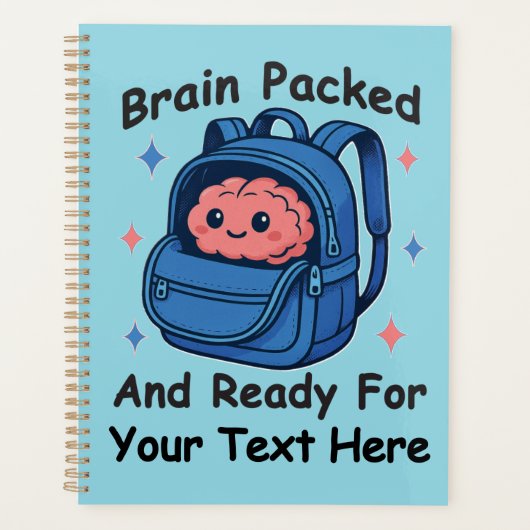 かわいい学校に戻るカスタマイズ可能な「Brain Ready」 プランナー手帳 (正面)