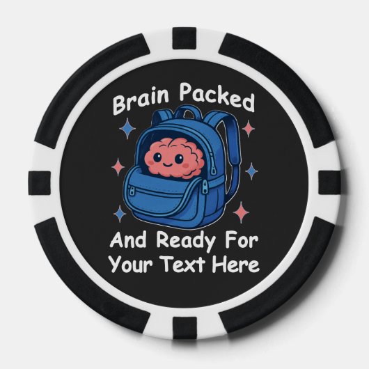 かわいい学校に戻るカスタマイズ可能な「Brain Ready」 ポーカーチップ (正面)