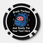 かわいい学校に戻るカスタマイズ可能な「Brain Ready」 ポーカーチップ (裏面)