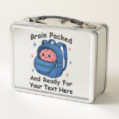かわいい学校に戻るカスタマイズ可能な「Brain Ready」 メタルランチボックス (裏面)