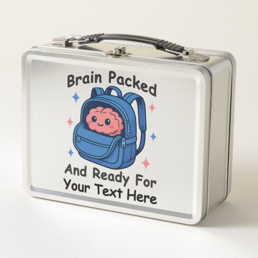 かわいい学校に戻るカスタマイズ可能な「Brain Ready」 メタルランチボックス (正面)