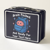 かわいい学校に戻るカスタマイズ可能な「Brain Ready」 メタルランチボックス (裏面)
