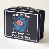 かわいい学校に戻るカスタマイズ可能な「Brain Ready」 メタルランチボックス (正面)