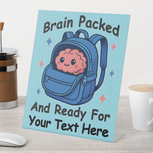 かわいい学校に戻るカスタマイズ可能な「Brain Ready」 台座サイン (インサイチュ)