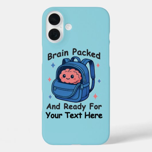 かわいい学校に戻るカスタマイズ可能な「Brain Ready」 Case-Mate iPhoneケース (裏面)