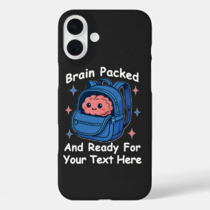 かわいい学校に戻るカスタマイズ可能な「Brain Ready」 iPhone 16 Plusケース