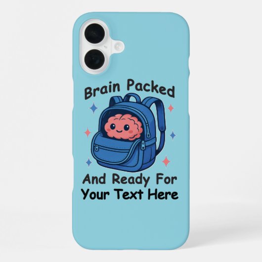かわいい学校に戻るカスタマイズ可能な「Brain Ready」 iPhoneケース (裏面)