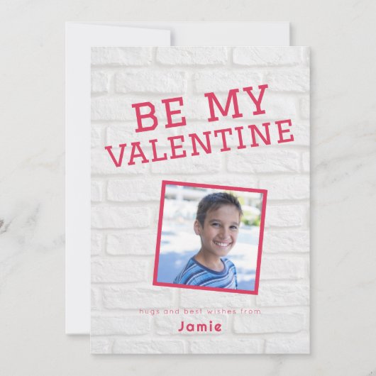 かわいい学校のおもしろい写真バレンタインデー シーズンカード (正面)