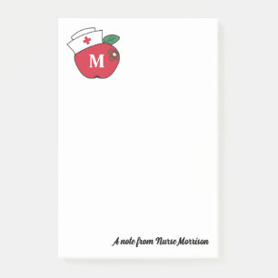 かわいい学校のナースアップルモノグラムAノート ポストイット