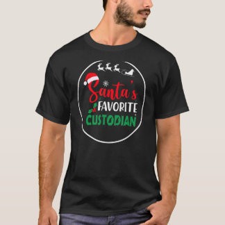 かわいい学校の保管者のクリスマスサンタズFav顧客 Tシャツ
