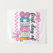 かわいい学校の初日デザイン タペストリー (正面(横))