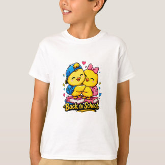 かわいい学校の友達の学習デザイン Tシャツ