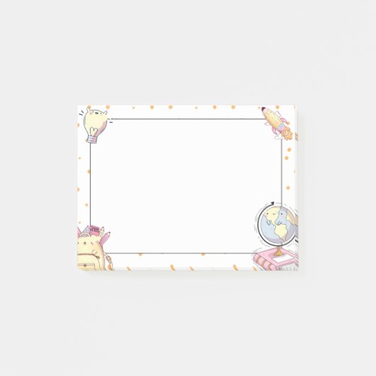 かわいい学校の文房具 先生へのギフト ポストイット (正面)