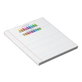 かわいい学校の本に先生のメモが並んだ ノートパッド (アングル)