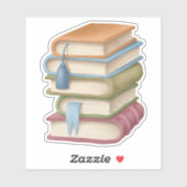 かわいい学校の本読おもしろいのビニール貼り シール (シート)