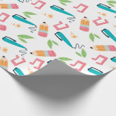 かわいい学校の用品 ラッピングペーパー (角)