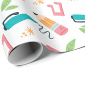 かわいい学校の用品 ラッピングペーパー (ロールコーナー)