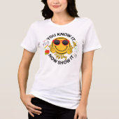 かわいい学校の試験の日 トライブレンドTシャツ (正面)