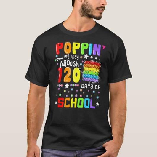 かわいい学校の120日を通して私の道をポップポップ・アートの Tシャツ (正面)