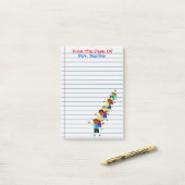 かわいい学校は先生のポスト・イットをからかいます ポストイット (デスク上)