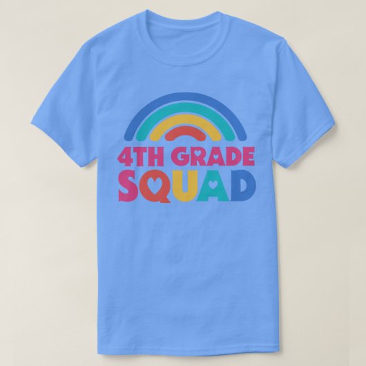 かわいい学校先生4年生スクワッドレトロライ Tシャツ (デザイン正面)