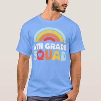 かわいい学校先生6年生スクワッドレトロライ Tシャツ