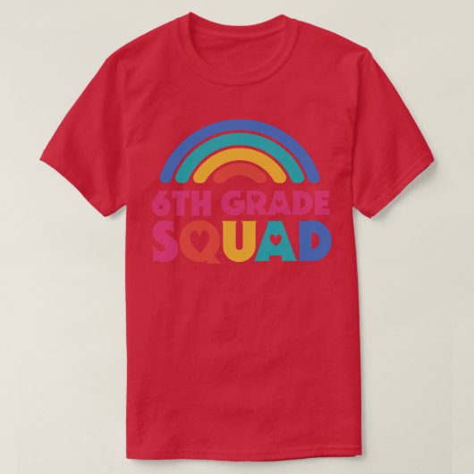 かわいい学校先生6年生スクワッドレトロライ Tシャツ (デザイン正面)