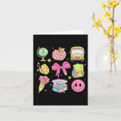 かわいい学校復帰準備コケッティ鉛筆リボンティー カード (黄色い花)