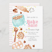 かわいい学校焼きベーキングの招待 招待状 (正面/裏面)
