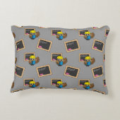 かわいい学校生梟のアニメ アクセントクッション (裏面)