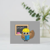 かわいい学校生梟のアニメ シーズンポストカード (スタンド正面)