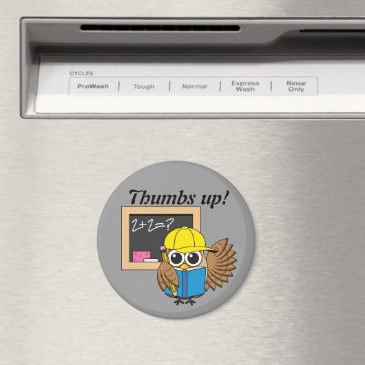 かわいい学校生梟のアニメ |追加文字 マグネット (インサイチュ (食洗機))