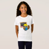 かわいい学校生梟のアニメ Tシャツ (正面フル)