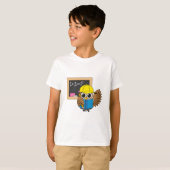 かわいい学校生梟のアニメ Tシャツ (正面フル)