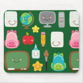 かわいい学校用品でバックトゥスクール マウスパッド (正面)