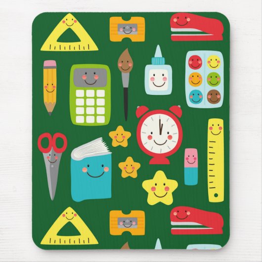かわいい学校用品と教室の必需品 マウスパッド (正面)