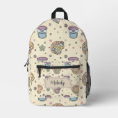 かわいい学校用品アートデザイン プリントバックパック (正面)