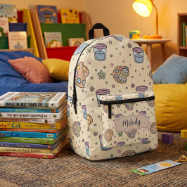 かわいい学校用品アートデザイン プリントバックパック
