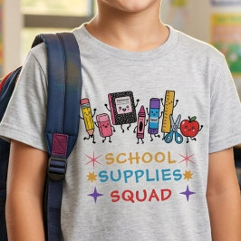 かわいい学校用品スクワッド バックトゥースクール 学生 トライブレンドTシャツ