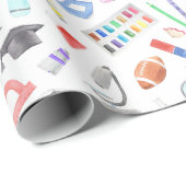 かわいい学校用品新学期柄 ラッピングペーパー (ロールコーナー)