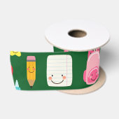 かわいい学校用品 サテンリボン (リール)