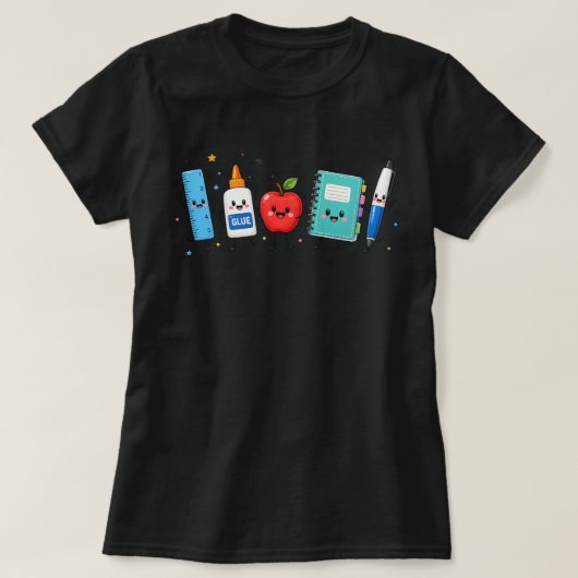 かわいい学校用品PNGデザイン Tシャツ (デザイン正面)