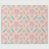 かわいい学校花鉛筆シームレスラッピング紙 ラッピングペーパー (フラット)