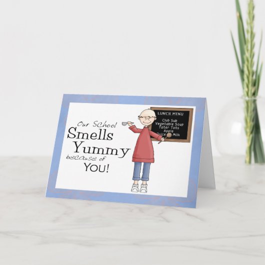 かわいい学校調理師感謝ありがとう サンキューカード (正面)