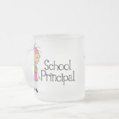 かわいい学校長 フロストグラスマグカップ (正面左)