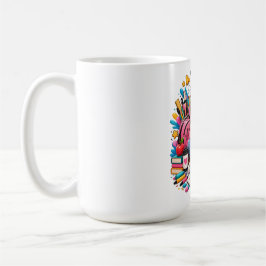 かわいい学生と学校用品 コーヒーマグカップ
