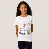 かわいい学生の数学の勉強のイラスト" Tシャツ (正面フル)