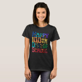 かわいい学生キッズ先生Groovy Happy 100th Day Tシャツ (正面フル)