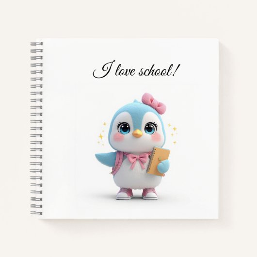 かわいい学生ペンギンノート ノートブック (正面)